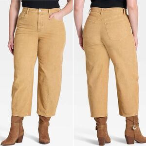 Women's High-Rise Corduroy Barrel Jeans - Universal Thread Tan Size 12